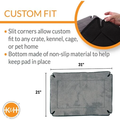 K&H Pet Products Memory Foam Dog Crate Pad, Gray -Dog Supplies 100545 PT1. AC SS1800 V1629841288