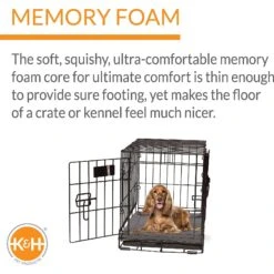 K&H Pet Products Memory Foam Dog Crate Pad, Gray -Dog Supplies 100545 PT2. AC SS1800 V1629848549