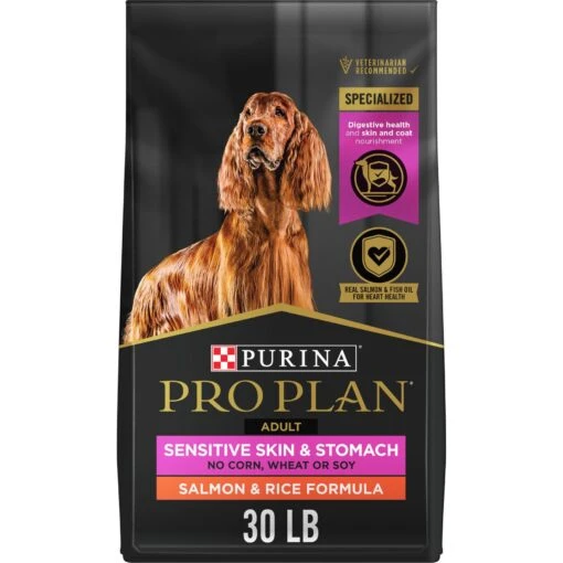 Purina Pro Plan Adult Sensitive Skin & Stomach Salmon & Rice Formula Dry Dog Food -Dog Supplies 101143 MAIN. AC SS1800 V1701881109