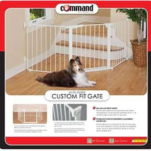 Command Pet Products Auto Closing Custom Fit Pet Gate, White -Dog Supplies 109330 PT5. AC SS1800 V1627687580