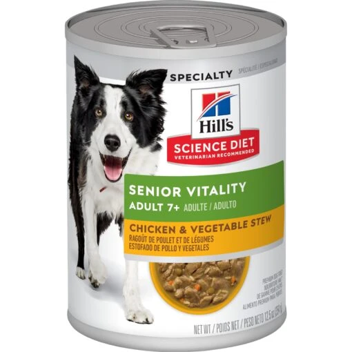 Hill's Science Diet Adult 7+ Senior Vitality Chicken & Vegetable Stew Canned Dog Food -Dog Supplies 109444 MAIN. AC SS1800 V1673035373