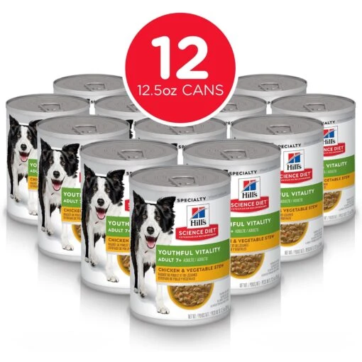 Hill's Science Diet Adult 7+ Senior Vitality Chicken & Vegetable Stew Canned Dog Food -Dog Supplies 109444 PT1. AC SS1800 V1673035320