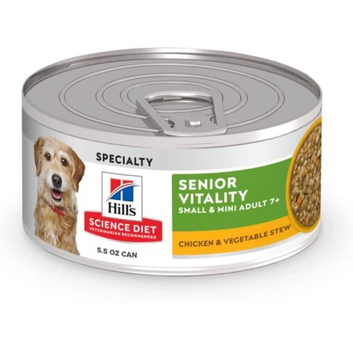 Hill's Science Diet Adult 7+ Small & Mini Senior Vitality Chicken & Vegetable Stew Canned Dog Food -Dog Supplies 109446 MAIN. AC SS1800 V1597967495