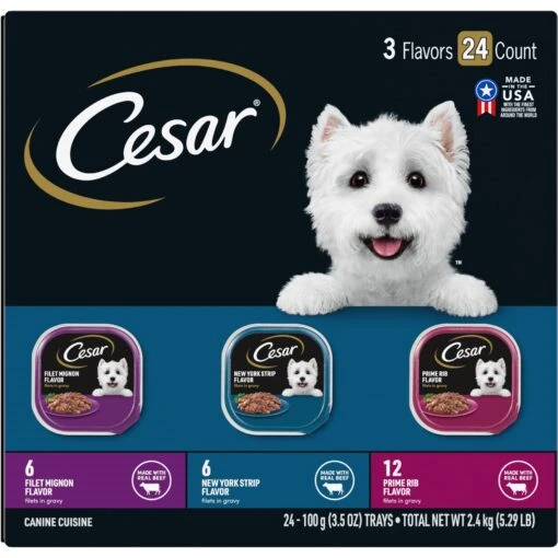 Cesar Filets In Gravy Beef Flavors Variety Pack Small Breed Adult Wet Dog Food -Dog Supplies 110539 MAIN. AC SS1800 V1695650018