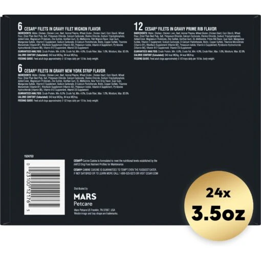 Cesar Filets In Gravy Beef Flavors Variety Pack Small Breed Adult Wet Dog Food -Dog Supplies 110539 PT1. AC SS1800 V1695655698