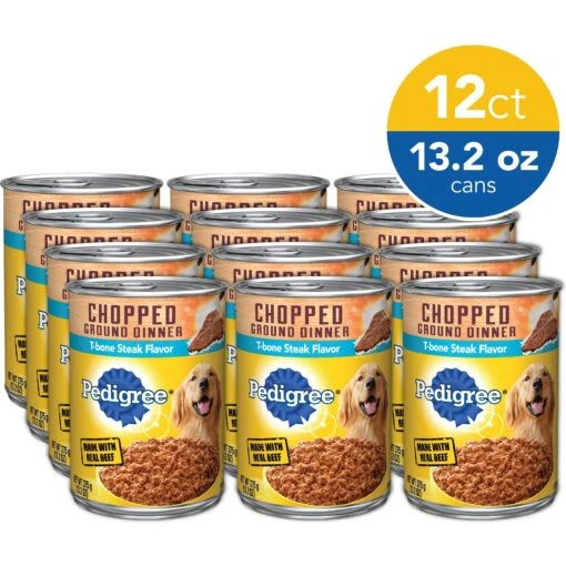 Pedigree Chopped Ground Dinner T-Bone Steak Flavor Adult Canned Wet Dog Food -Dog Supplies 114338 PT5. AC SS1800 V1607737963