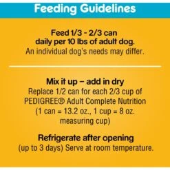 Pedigree Chopped Ground Dinner T-Bone Steak Flavor Adult Canned Wet Dog Food -Dog Supplies 114338 PT8. AC SS1800 V1657655272