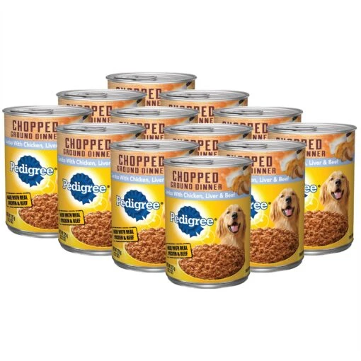 Pedigree Chopped Ground Dinner With Chicken, Beef & Liver Adult Canned Wet Dog Food -Dog Supplies 114361 MAIN. AC SS1800 V1649772748