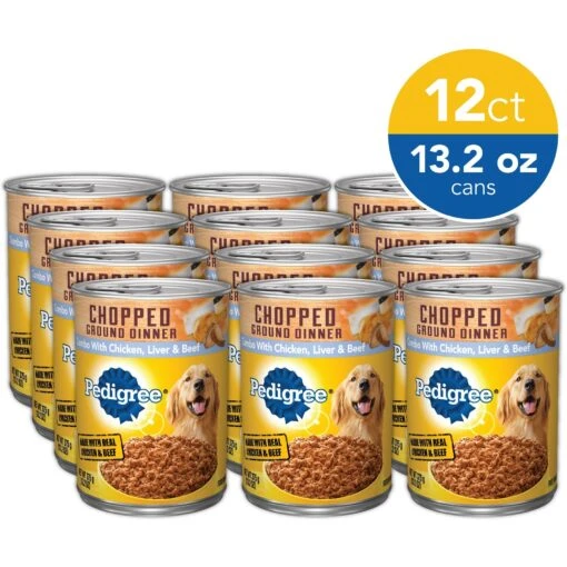 Pedigree Chopped Ground Dinner With Chicken, Beef & Liver Adult Canned Wet Dog Food -Dog Supplies 114361 PT5. AC SS1800 V1607739470