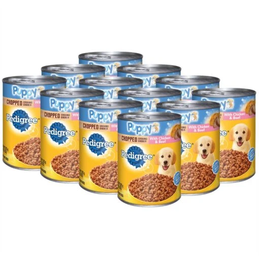 Pedigree Chopped Ground Dinner With Chicken & Beef Puppy Canned Wet Dog Food -Dog Supplies 114378 MAIN. AC SS1800 V1649772687