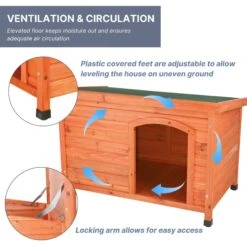 TRIXIE Natura Classic Dog House With Weatherproof Finish, Elevated Floor -Dog Supplies 118966 PT4. AC SS1800 V1643413904