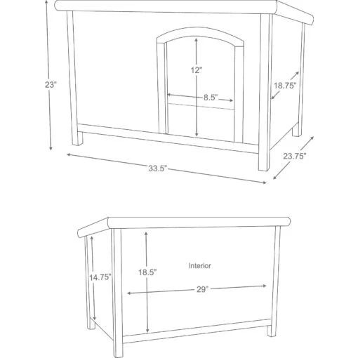 TRIXIE Natura Classic Dog House With Weatherproof Finish, Elevated Floor -Dog Supplies 118966 PT8. AC SS1800 V1632784624