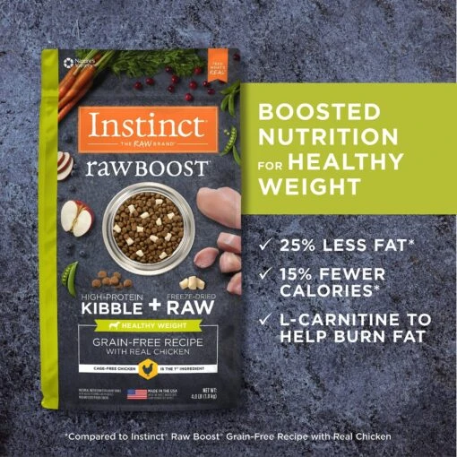 Instinct Raw Boost Healthy Weight Grain-Free Chicken & Freeze-Dried Raw Pieces Recipe Dry Dog Food -Dog Supplies 119097 PT5. AC SS1800 V1649883393