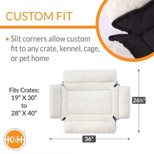 K&H Pet Products Deluxe Bolster Dog Crate Pad, Natural -Dog Supplies 121299 PT2. AC SS1800 V1685645773