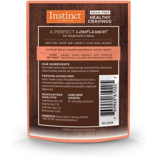 Instinct Healthy Cravings Grain-Free Cuts & Gravy Real Salmon Recipe Wet Dog Food Topper -Dog Supplies 122333 PT1. AC SS1800 V1701881109