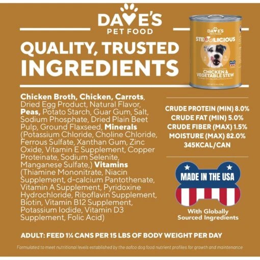 Dave's Pet Food Grain-Free Chicken & Vegetable Cuts In Gravy Canned Dog Food -Dog Supplies 123814 PT5. AC SS1800 V1516740036