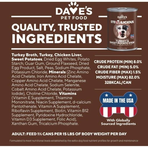 Dave's Pet Food Grain-Free Turkey & Sweet Potato Cuts In Gravy Canned Dog Food -Dog Supplies 123826 PT5. AC SS1800 V1516740038