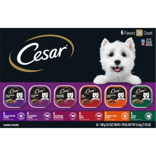 Cesar Classic Loaf In Sauce Variety Pack Grain-Free Small Breed Adult Wet Dog Food Trays -Dog Supplies 128536 MAIN. AC SS1800 V1695648821