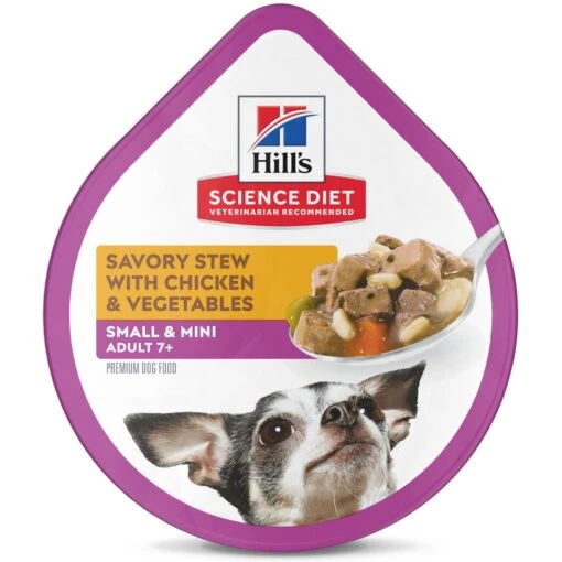 Hill's Science Diet Adult 7+ Small & Mini Savory Chicken & Vegetable Stew Dog Food Trays -Dog Supplies 133610 MAIN. AC SS1800 V1692727423