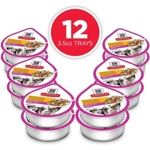 Hill's Science Diet Adult 7+ Small & Mini Savory Chicken & Vegetable Stew Dog Food Trays -Dog Supplies 133610 PT2. AC SS1800 V1692727478