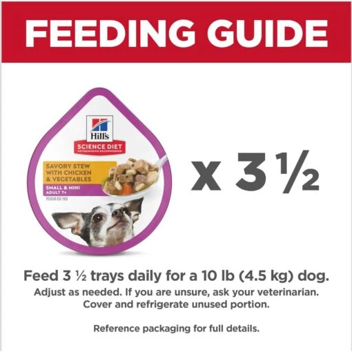 Hill's Science Diet Adult 7+ Small & Mini Savory Chicken & Vegetable Stew Dog Food Trays -Dog Supplies 133610 PT7. AC SS1800 V1692734470