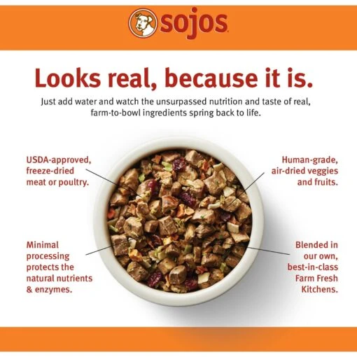 Sojos Complete Lamb Recipe Adult Grain-Free Freeze-Dried Dehydrated Dog Food -Dog Supplies 139205 PT1. AC SS1800 V1611088593