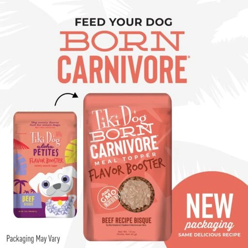 Tiki Dog Born Carnivore Flavor Booster Beef Bisque Non-GMO Wet Dog Food Topper -Dog Supplies 145236 PT1. AC SS1800 V1701796190