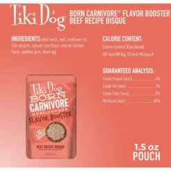 Tiki Dog Born Carnivore Flavor Booster Beef Bisque Non-GMO Wet Dog Food Topper -Dog Supplies 145236 PT3. AC SS1800 V1701796188