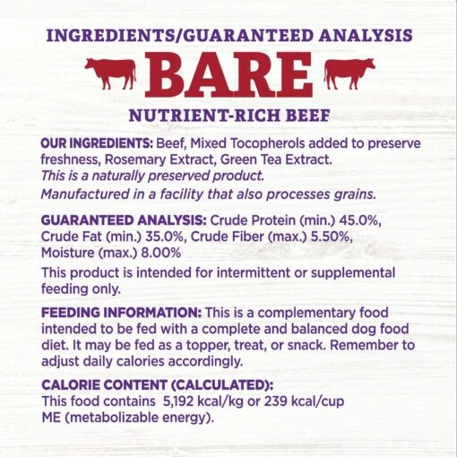 Wellness CORE Bowl Boosters Bare Beef Freeze-Dried Dog Food Mixer Or Topper -Dog Supplies 145474 PT6. AC SS1800 V1703709437