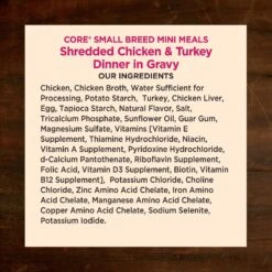 Wellness CORE Grain-Free Small Breed Mini Meals Shredded Chicken & Turkey In Gravy Dog Food Pouches -Dog Supplies 145502 PT4. AC SS1800 V1611772703