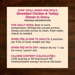 Wellness CORE Grain-Free Small Breed Mini Meals Shredded Chicken & Turkey In Gravy Dog Food Pouches -Dog Supplies 145502 PT5. AC SS1800 V1611769308