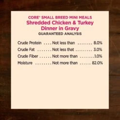 Wellness CORE Grain-Free Small Breed Mini Meals Shredded Chicken & Turkey In Gravy Dog Food Pouches -Dog Supplies 145502 PT6. AC SS1800 V1611775315