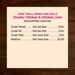 Wellness CORE Grain-Free Small Breed Mini Meals Chunky Chicken & Chicken Liver In Gravy Dog Food Pouches -Dog Supplies 145506 PT6. AC SS1800 V1611772335