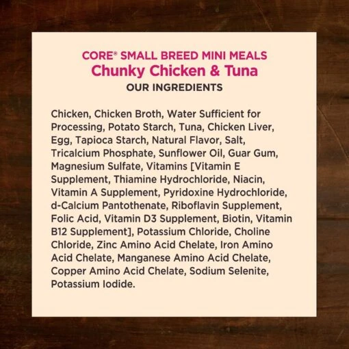 Wellness CORE Grain-Free Small Breed Mini Meals Chunky Chicken & Tuna In Gravy Dog Food Pouches -Dog Supplies 145508 PT4. AC SS1800 V1611771379