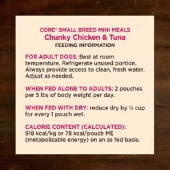 Wellness CORE Grain-Free Small Breed Mini Meals Chunky Chicken & Tuna In Gravy Dog Food Pouches -Dog Supplies 145508 PT5. AC SS1800 V1611769316