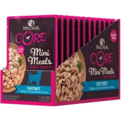 Wellness CORE Grain-Free Small Breed Mini Meals Chunky Chicken & Tuna In Gravy Dog Food Pouches -Dog Supplies 145508 PT8. AC SS1800 V1598311937