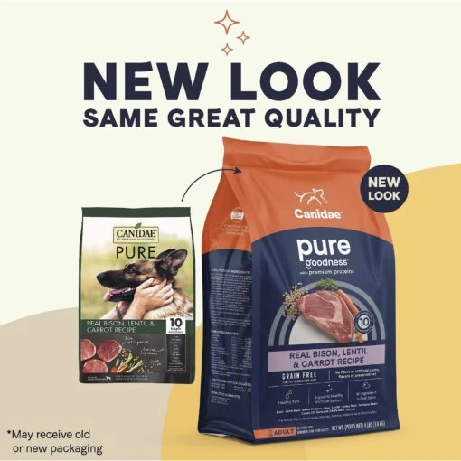 CANIDAE Grain-Free PURE Limited Ingredient Bison, Lentil & Carrot Recipe Dry Dog Food -Dog Supplies 148596 PT1. AC SS1800 V1643671887