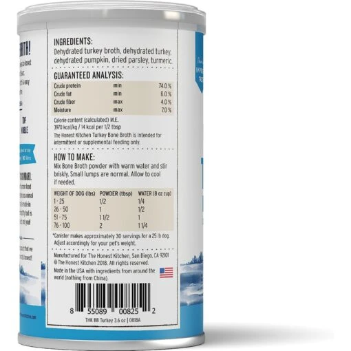 The Honest Kitchen Daily Boosters Turkey Bone Broth With Turmeric For Dogs -Dog Supplies 150271 PT1. AC SS1800 V1613207482