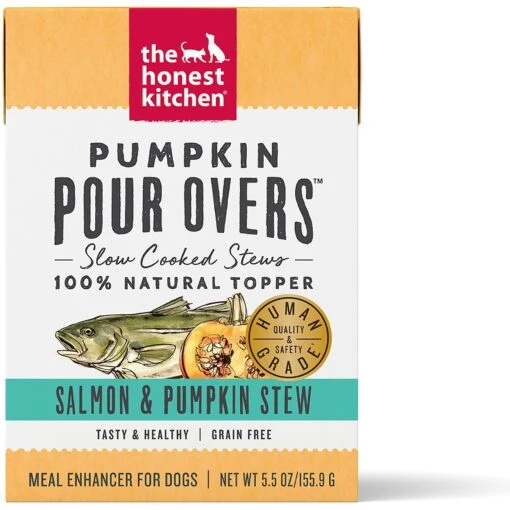 The Honest Kitchen Pumpkin POUR OVERS Salmon & Pumpkin Stew Wet Dog Food Topper -Dog Supplies 150291 MAIN. AC SS1800 V1613201185