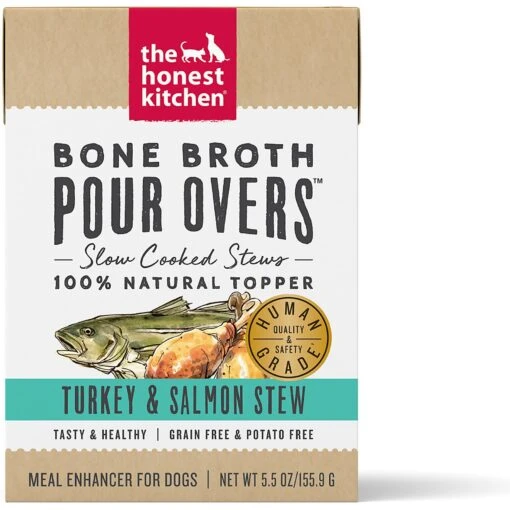 The Honest Kitchen Bone Broth POUR OVERS Turkey & Salmon Stew Wet Dog Food Topper -Dog Supplies 150295 MAIN. AC SS1800 V1613209597