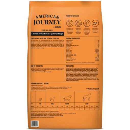 American Journey Protein & Grains Senior Chicken, Brown Rice & Vegetables Recipe Dry Dog Food -Dog Supplies 153933 PT1. AC SS1800 V1663871864