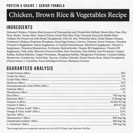 American Journey Protein & Grains Senior Chicken, Brown Rice & Vegetables Recipe Dry Dog Food -Dog Supplies 153933 PT8. AC SS1800 V1680624893