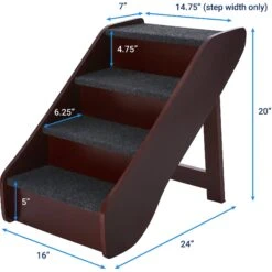 Frisco Deluxe Foldable Wooden Carpeted Cat & Dog Stairs -Dog Supplies 156781 PT3. AC SS1800 V1569621868