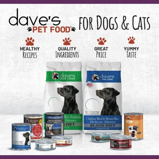 Dave's Pet Food 95% Premium Chicken & Chicken Liver Canned Dog Food -Dog Supplies 157469 PT5. AC SS1800 V1548270427