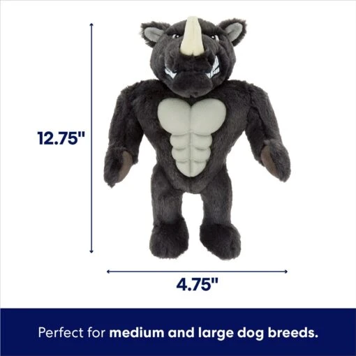 Frisco Rhino Muscle Plush Squeaky Dog Toy -Dog Supplies 174719 PT1. AC SS1800 V1691783910