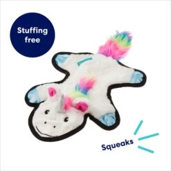 Frisco Unicorn Stuffing-Free Flat Plush Squeaky Dog Toy -Dog Supplies 174737 PT2. AC SS1800 V1695670697