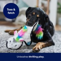 Frisco Unicorn Stuffing-Free Flat Plush Squeaky Dog Toy -Dog Supplies 174737 PT4. AC SS1800 V1695671061