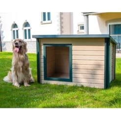 New Age Pet ECOFLEX Rustic Lodge Style Outdoor Dog House -Dog Supplies 175311 PT3. AC SS1800 V1563893520