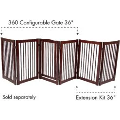 Primetime Petz 360 Configurable Gate Extension Kit, Walnut -Dog Supplies 175891 PT2. AC SS1800 V1569026665