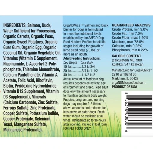 OrgaNOMics Salmon & Duck Dinner Grain-Free Pate Wet Dog Food -Dog Supplies 178031 PT1. AC SS1800 V1677103599